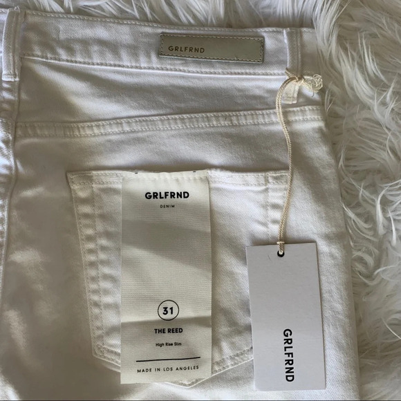 New GRLFRND Reed Cropped Slim Jeans Bronco White NWT Women Denim 31 - Picture 15 of 16